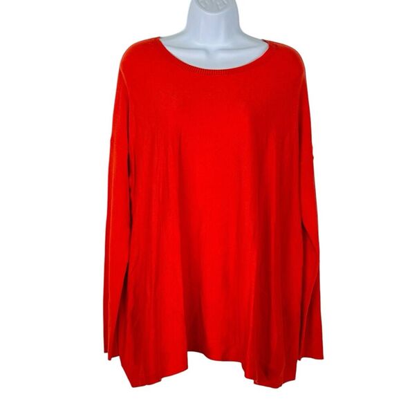 Eileen Fisher Tops - NWT $198 Eileen Fisher Hot Red Tencel Lyocell Silk Tunic Stretch Blouse Top M